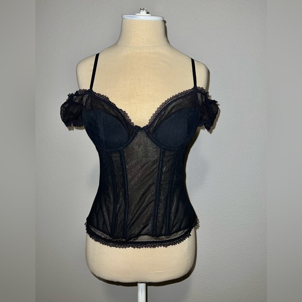 Victoria's Secret Black Lace Bustier Camisole